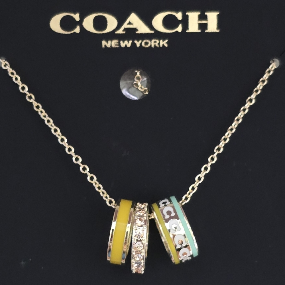 Coach 3-Ring Signature Enamel Necklace